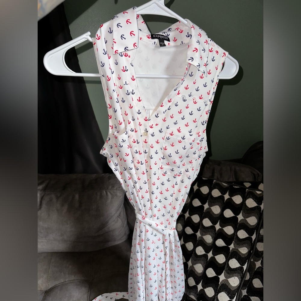 Express sleeveless shirt dress